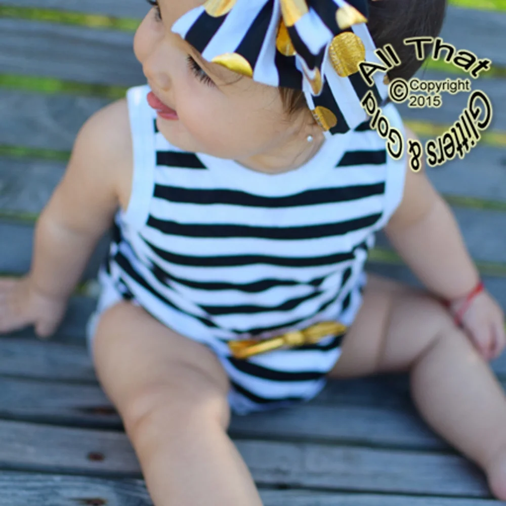 5 for $25 Baby Girl Striped Romper Bodysuit